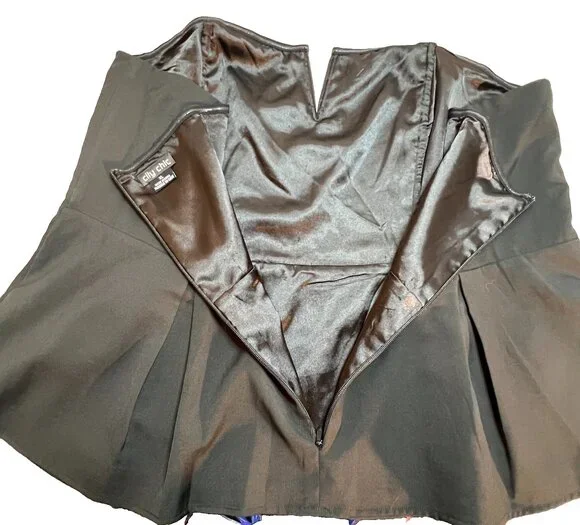 City Chic Black Strapless Peplum Top Womens Size 22W Zip Back Sweetheart - Picture 13 of 16